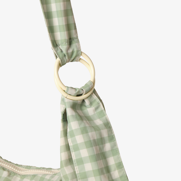 Large Slouchy Shoulder Bag - Green Gingham - Thread®