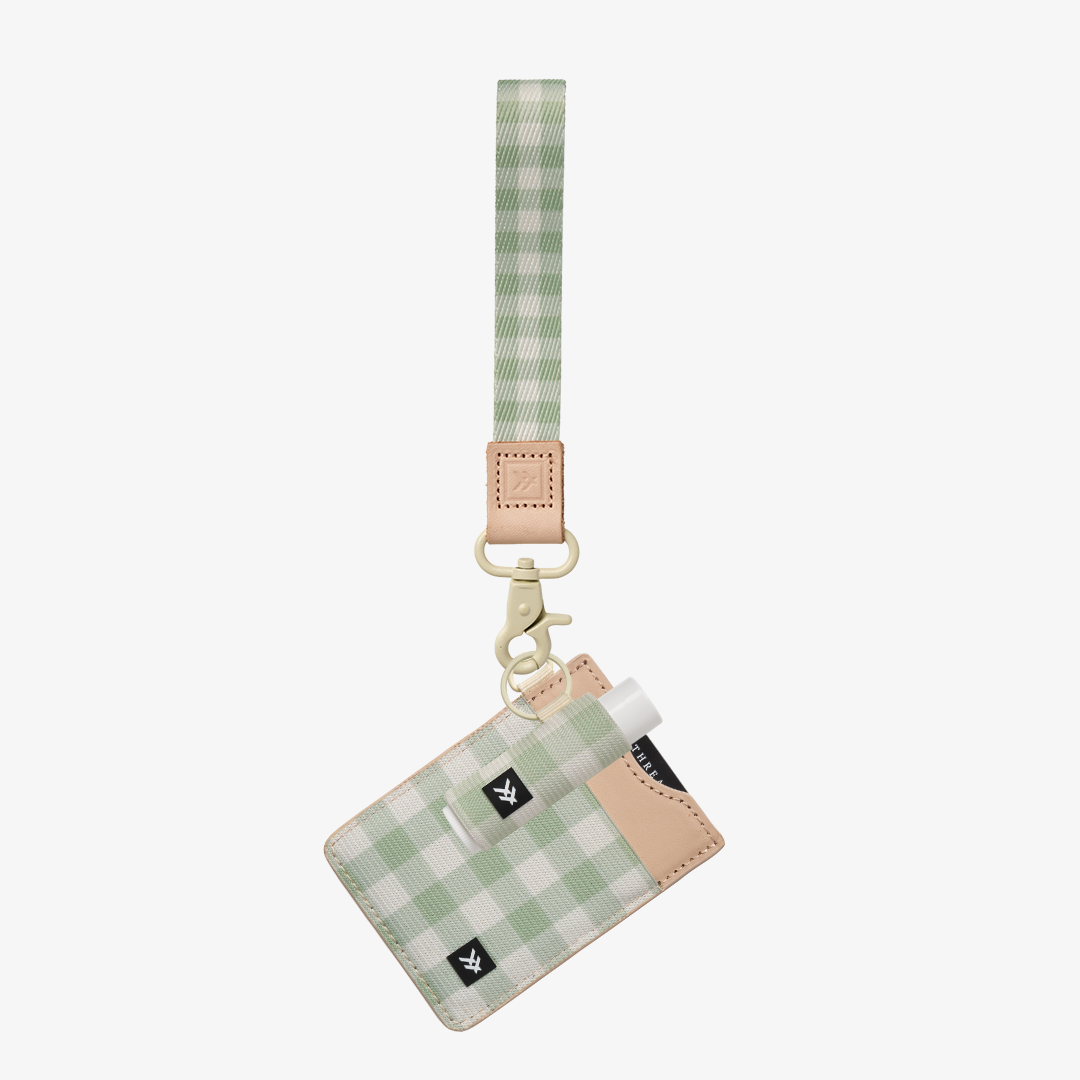 Leather Zip Wallet - Green Gingham - Thread®