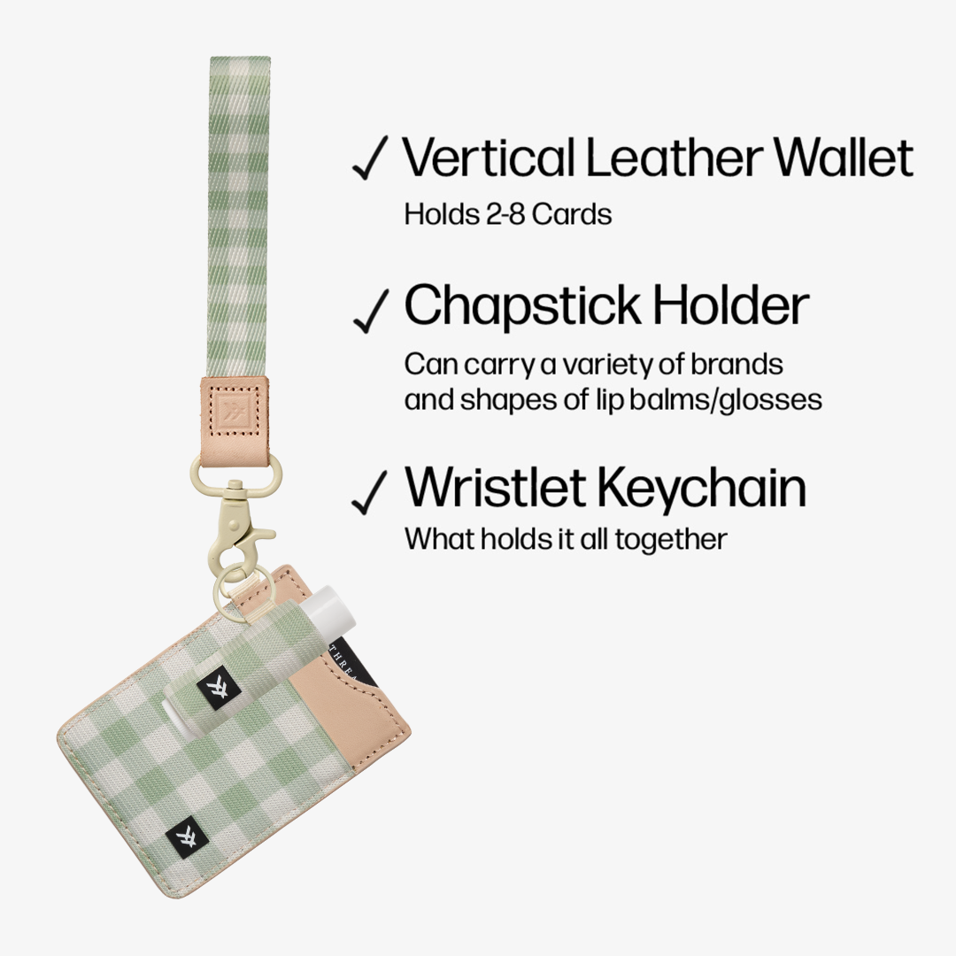 Leather Zip Wallet - Green Gingham - Thread®