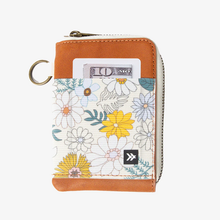Blossom | Leather Zip Wallet | For Cards, Cash, Coins, & More