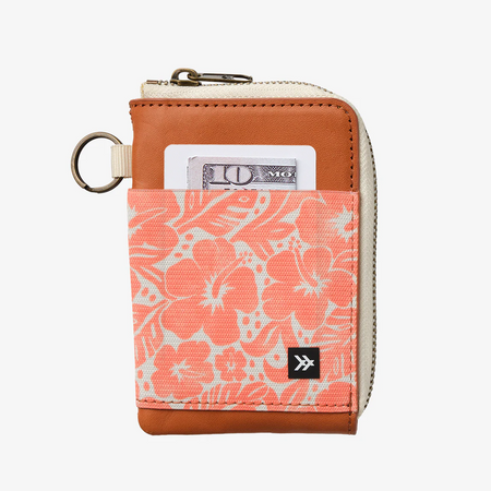 Coral Crush | Leather Zip Wallet | For Cards, Cash, Coins, & More