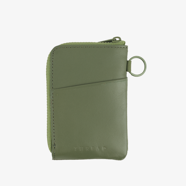 Leather Zip Wallet - Olive - Thread®