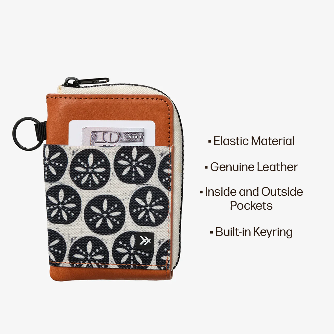 Leather Zip Wallet Everyday Carry Set - Sand Dollar Black - Thread®