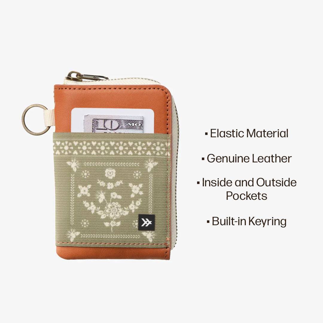 Leather Zip Wallet Everyday Carry Set - Sawyer Olive - Thread®
