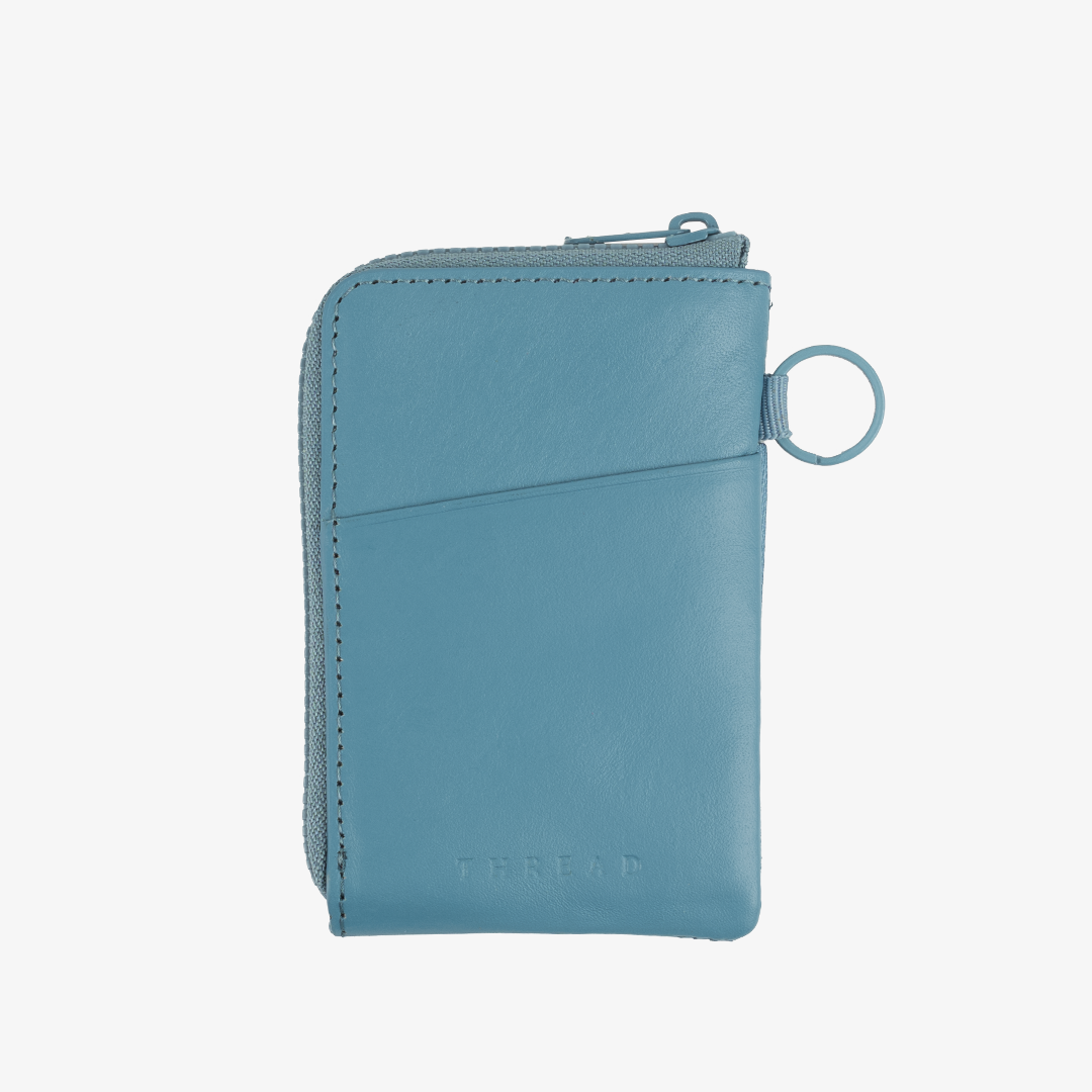 Leather Zip Wallet - Surf Blue - Thread®