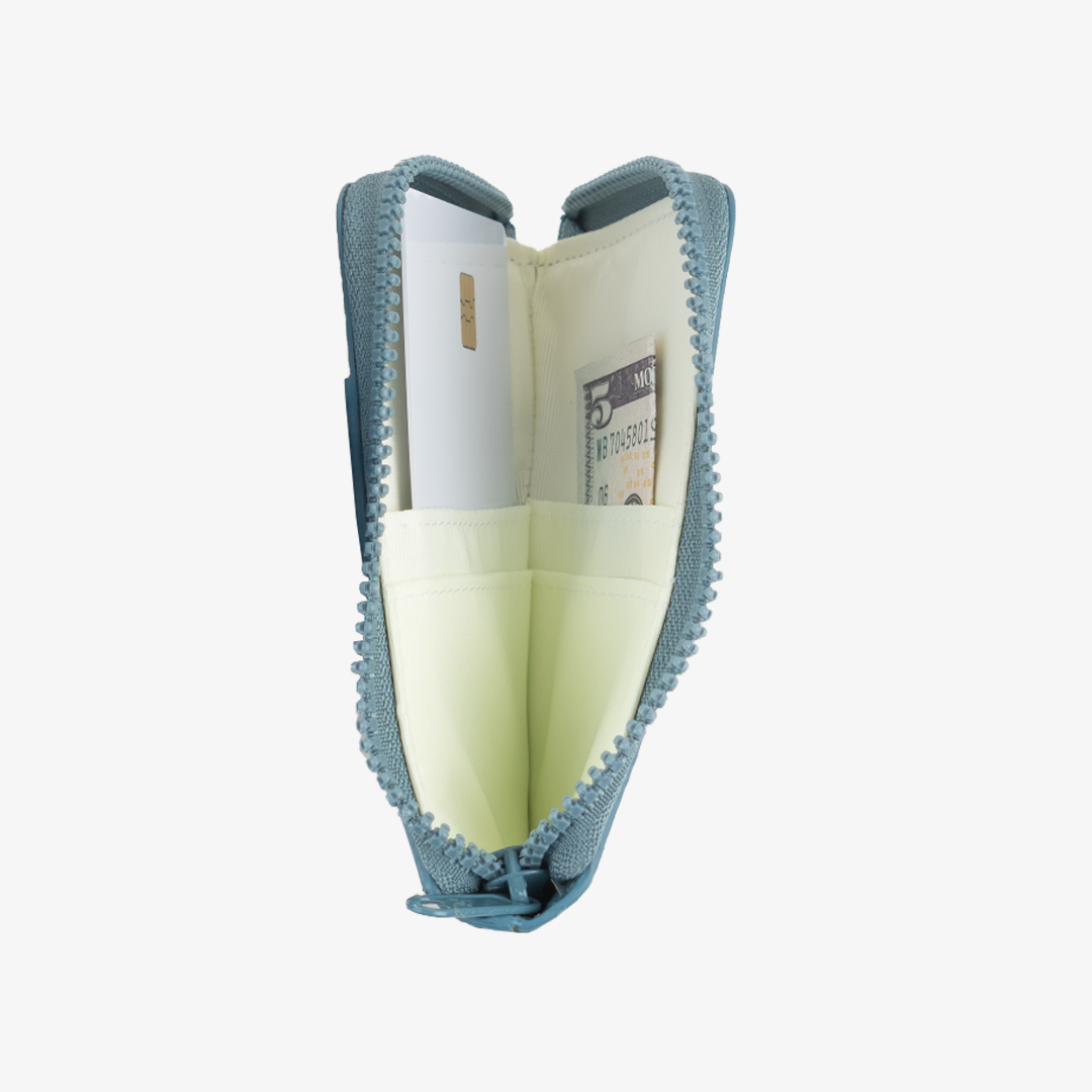 Leather Zip Wallet - Surf Blue - Thread®