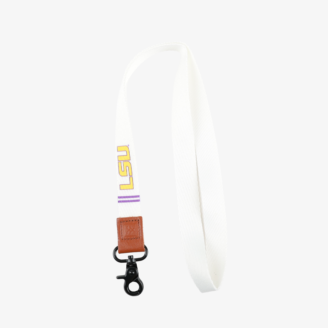 LSU White - Neck Lanyard