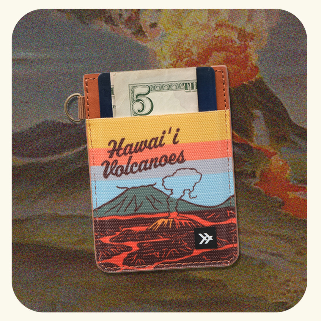 Hawaii Volcanoes | Vertical Leather Wallet | RFID-Protected