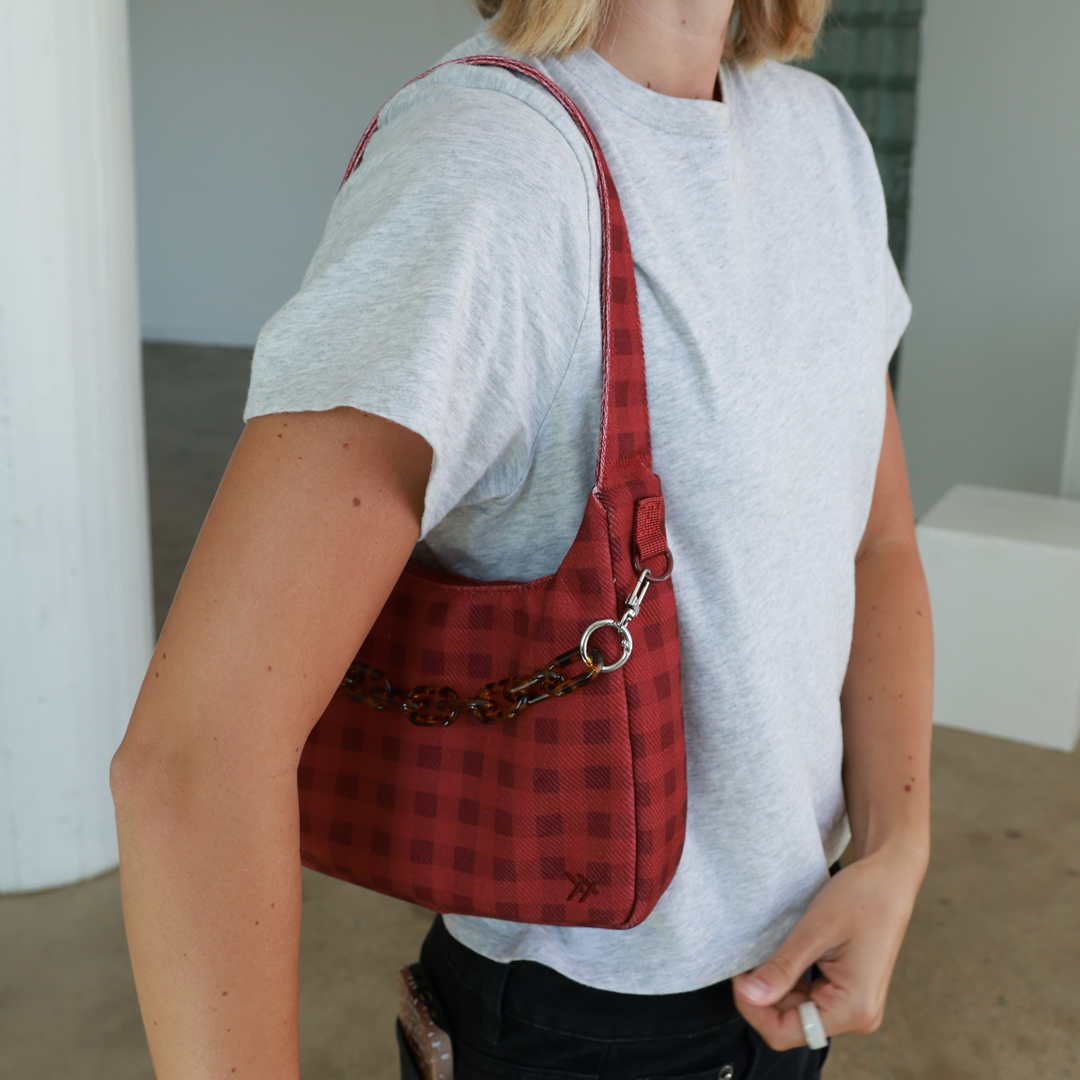 Berry Gingham - Penny Shoulder Bag