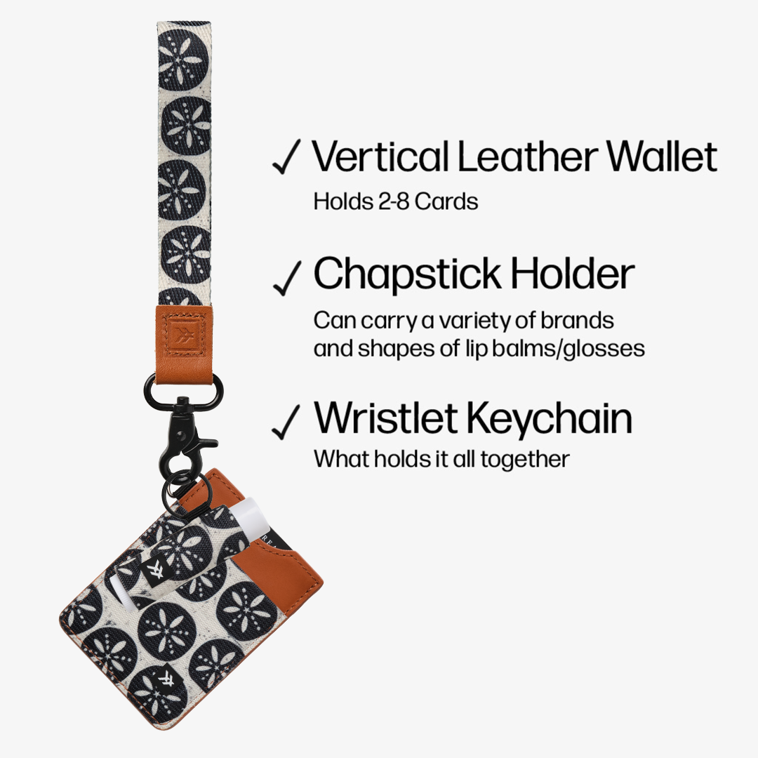 Vertical Leather Wallet - Sand Dollar Black - Thread®