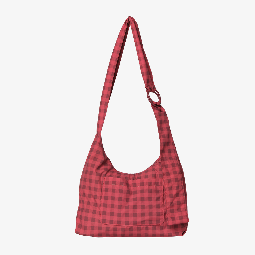 Berry Gingham - Small Slouchy Shoulder Bag
