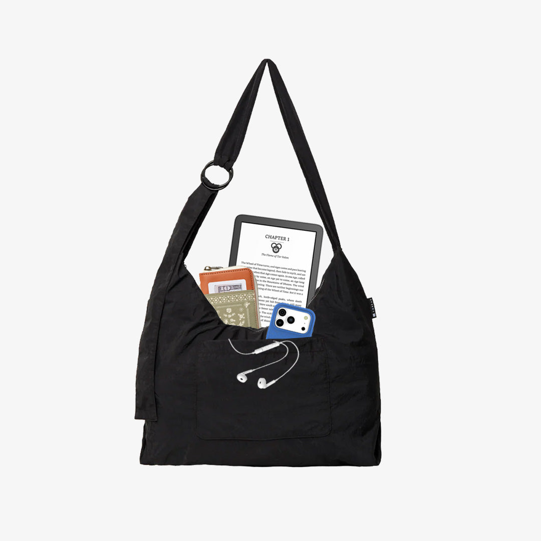 Small Slouchy Shoulder Bag - Black - Thread®