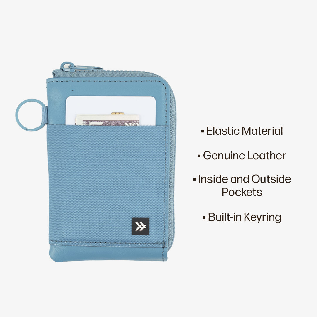 Leather Zip Wallet Everyday Carry Set - Surf Blue - Thread®