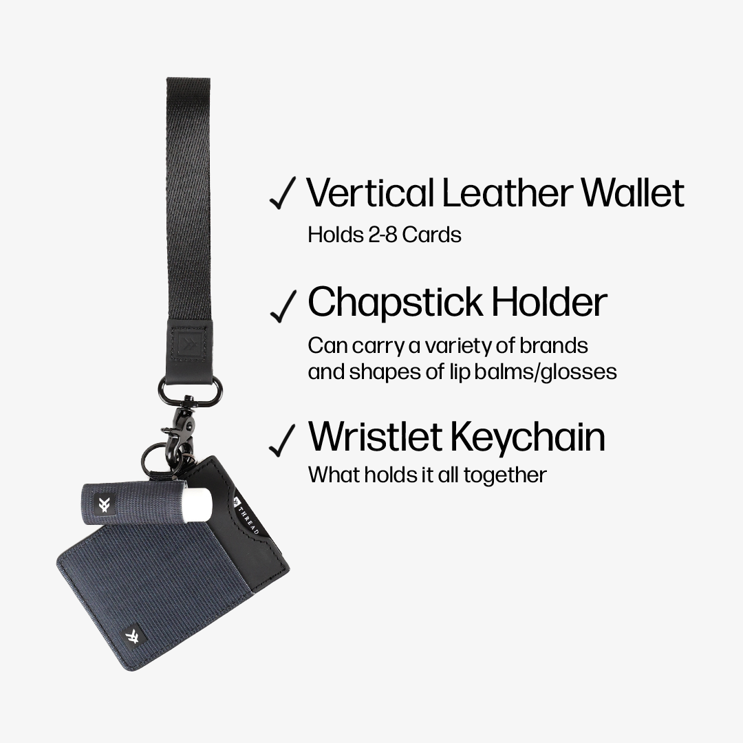 Vertical Leather Wallet Trifecta Bundle - Black - Thread®