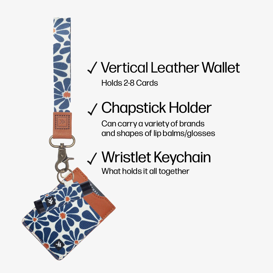 Vertical Leather Wallet Trifecta Bundle - Emmeline Navy - Thread®