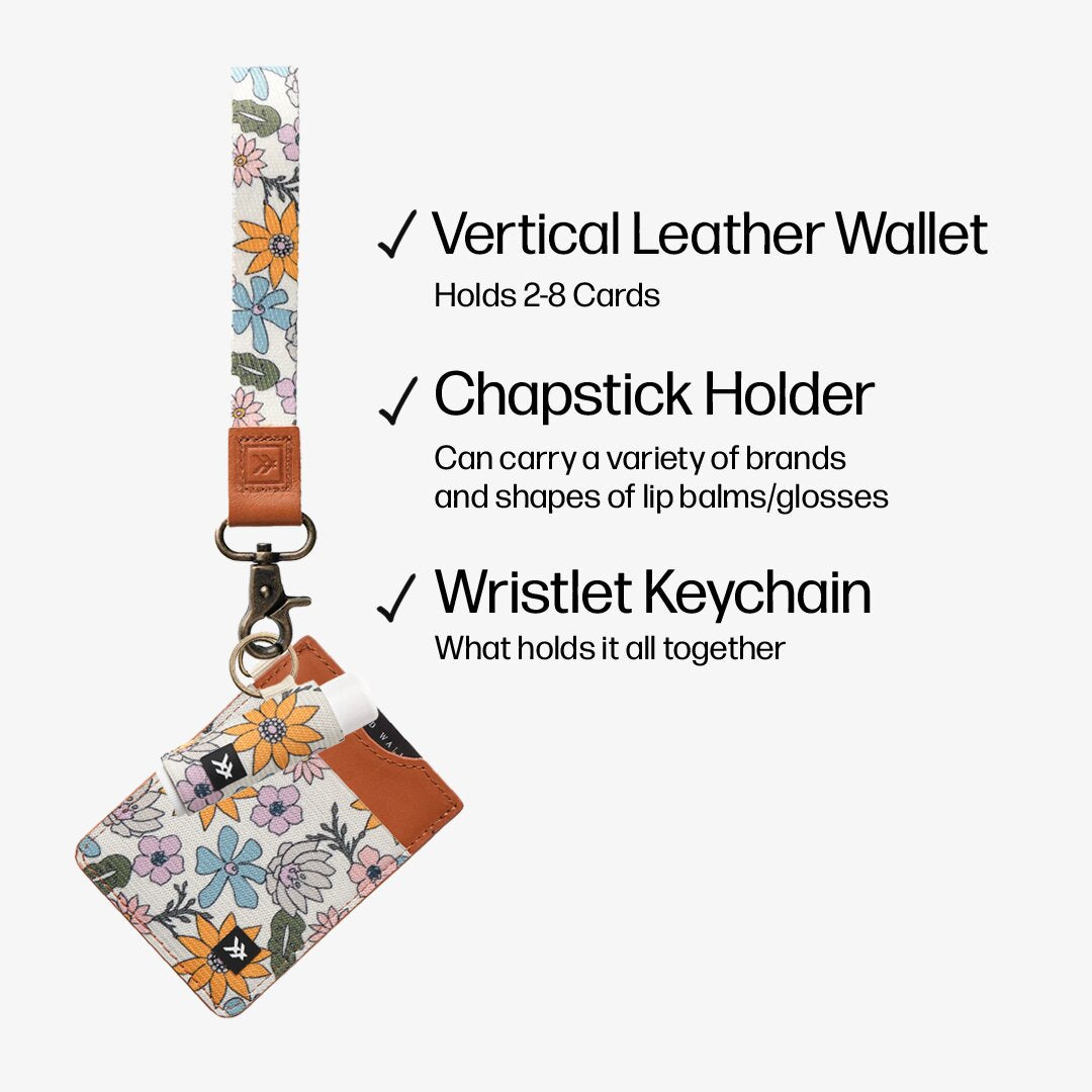 Vertical Leather Wallet Trifecta Bundle - Mountain Flowers - Thread®