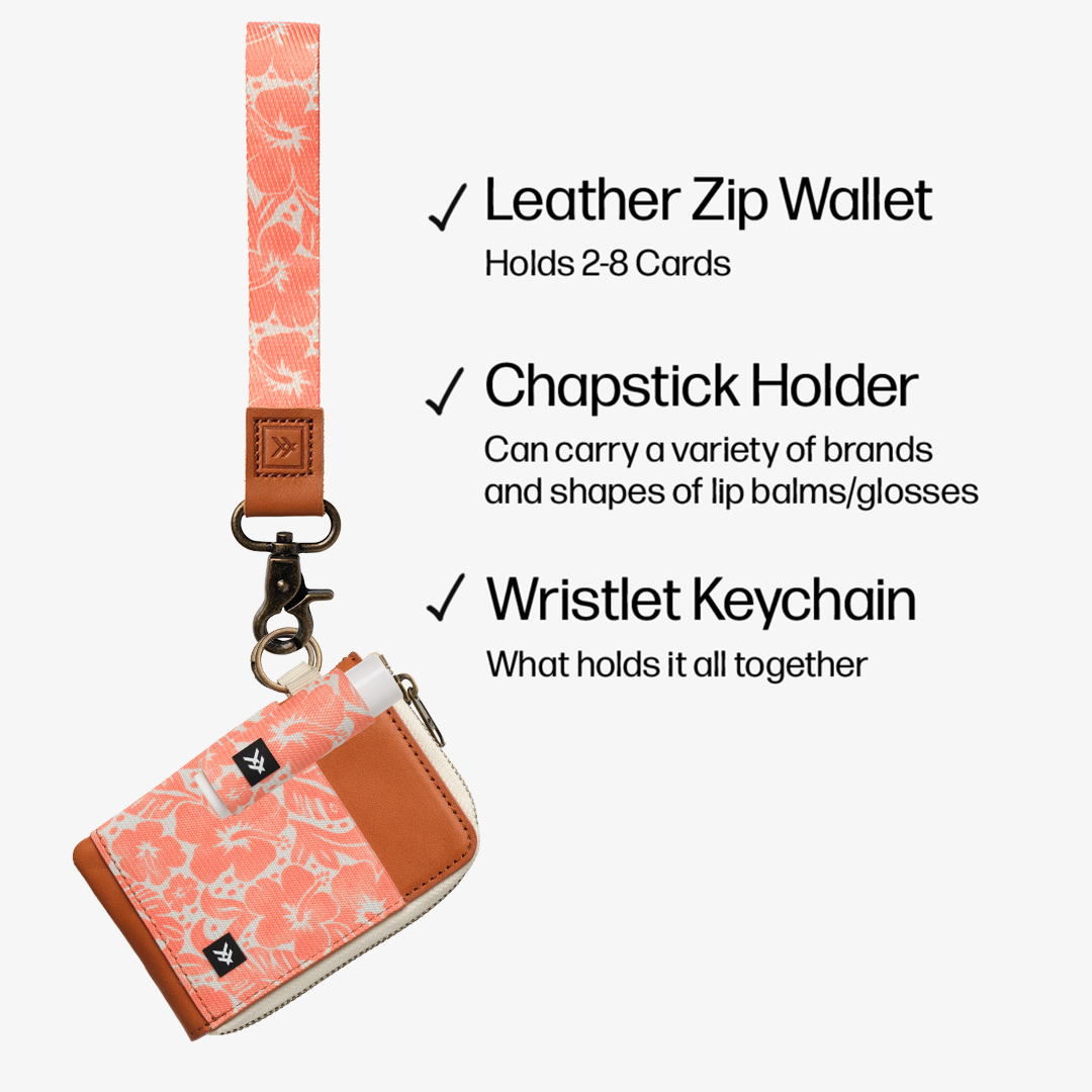 Leather Zip Wallet - Coral Crush - Thread®