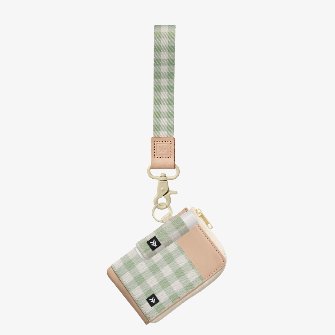 Vertical Leather Wallet - Green Gingham - Thread®