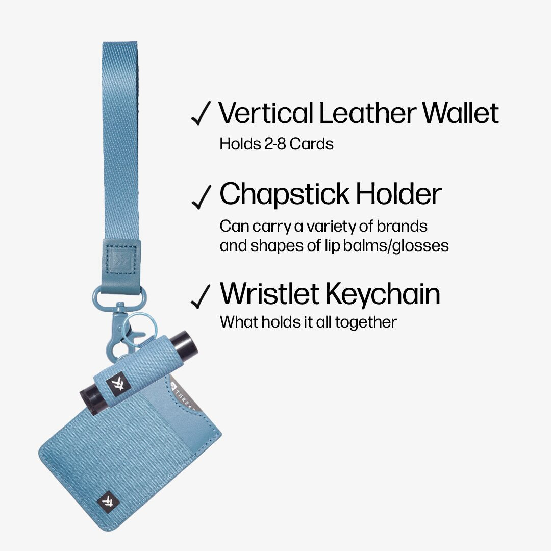 Vertical Leather Wallet Trifecta Bundle - Surf Blue - Thread®