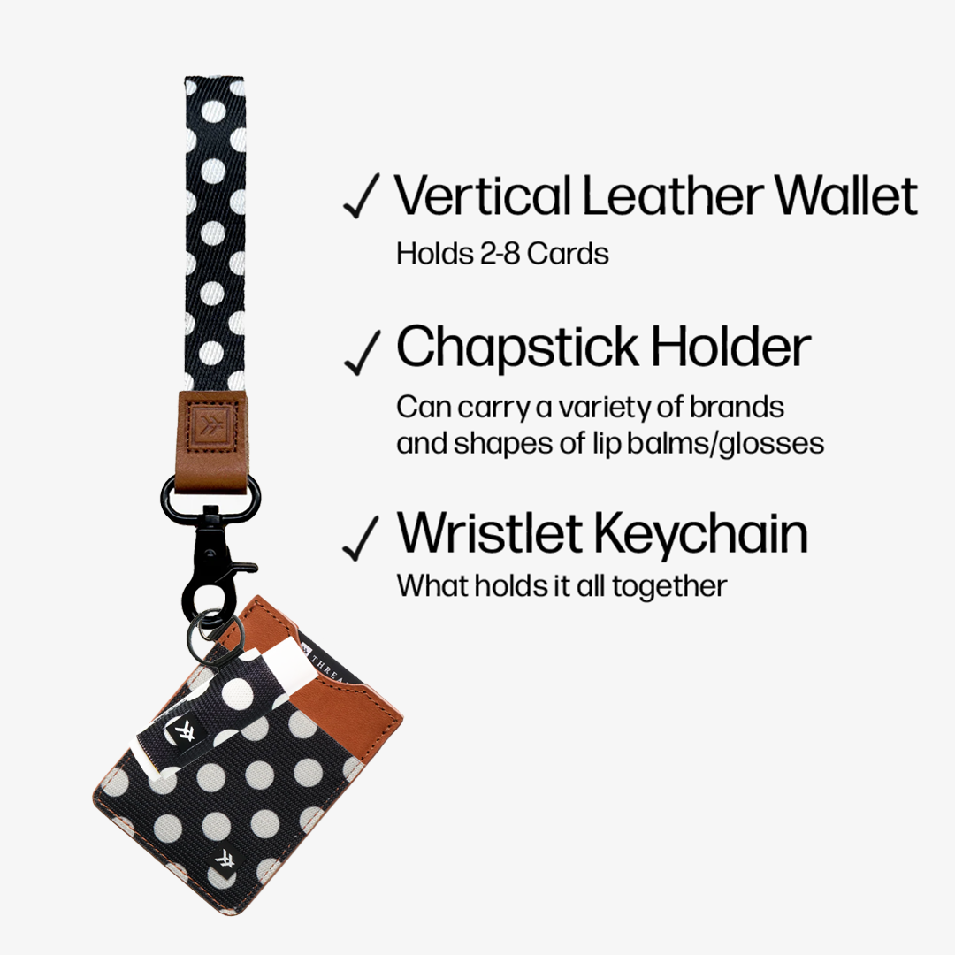Vertical Leather Wallet - Polka Dot - Thread®