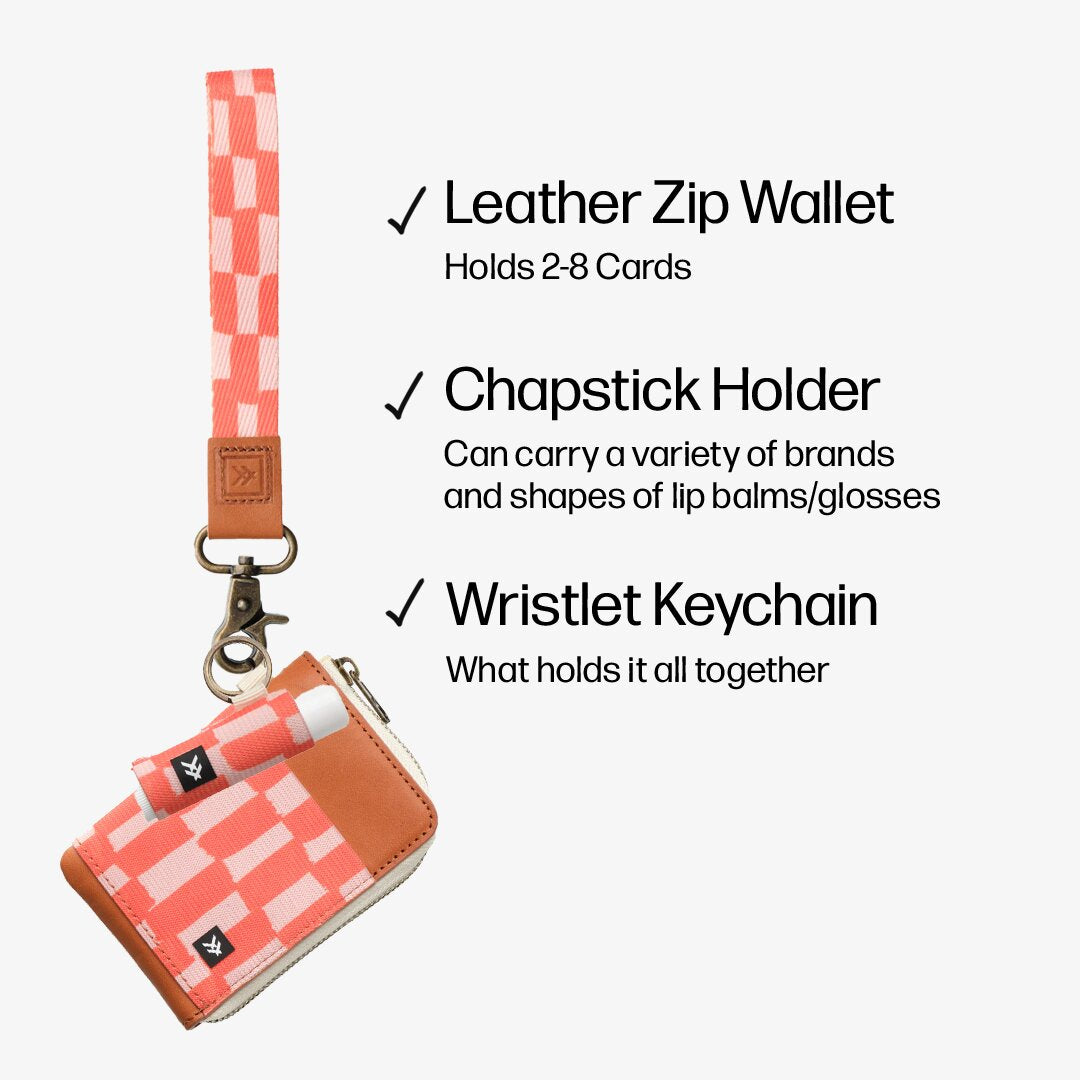 Leather Zip Wallet Trifecta Bundle - Scout Peach - Thread®