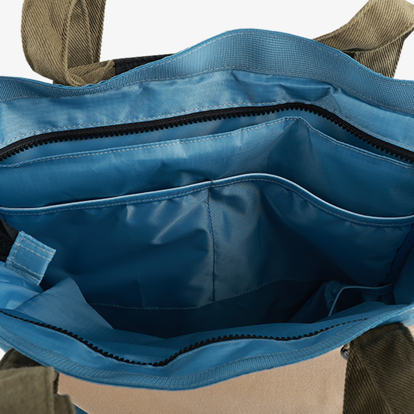 Olive/Surf Blue - Utility Tote Bag