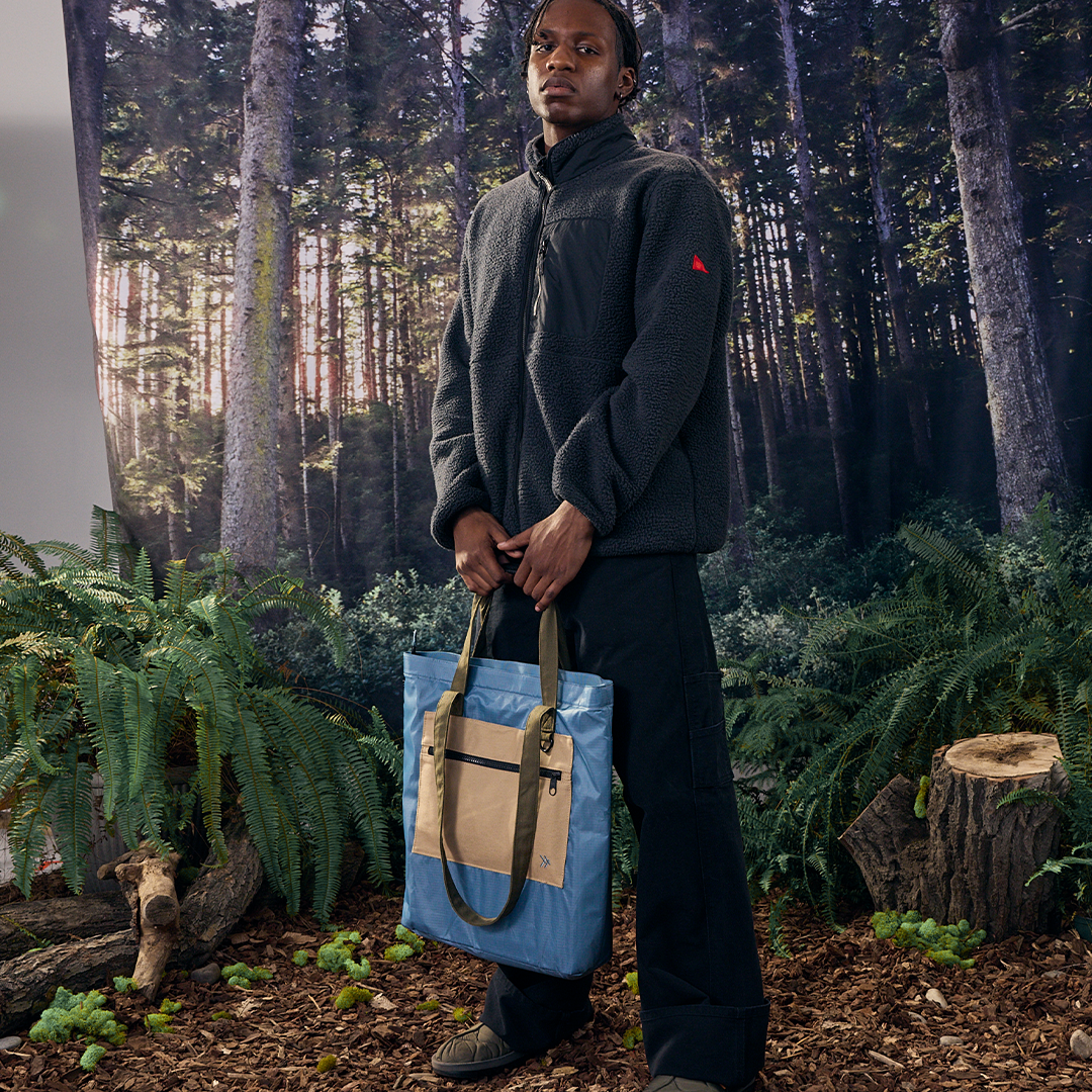 Olive/Surf Blue - Utility Tote Bag