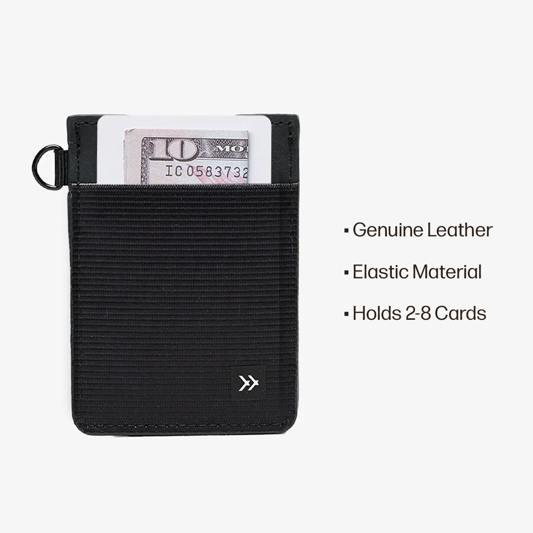 Vertical Leather Wallet Everyday Carry Set - Black - Thread®
