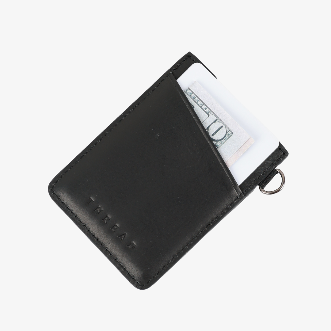 Vertical Leather Wallet - Clemson White - Thread®
