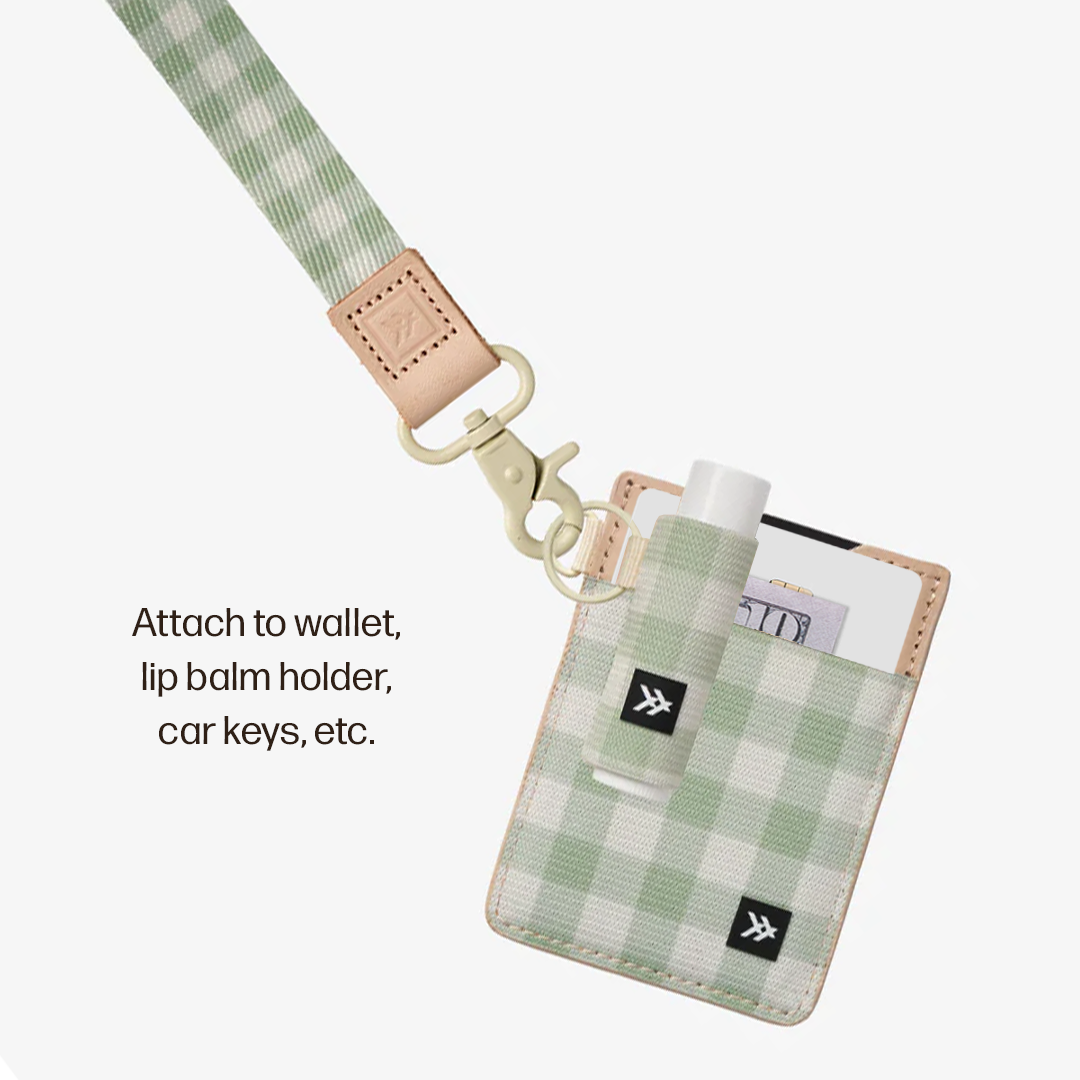 Vertical Leather Wallet Everyday Carry Set - Green Gingham - Thread®
