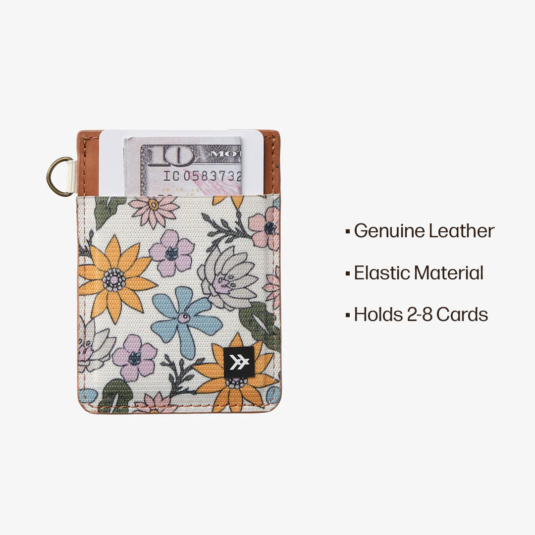Vertical Leather Wallet Everyday Carry Set - Mountain Flowers - Thread®