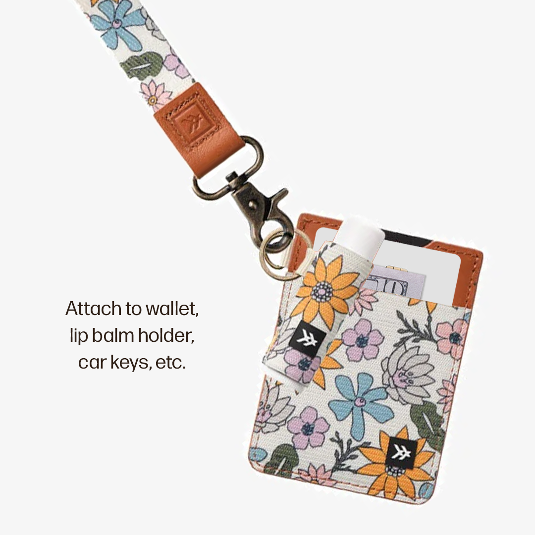 Vertical Leather Wallet Everyday Carry Set - Mountain Flowers - Thread®