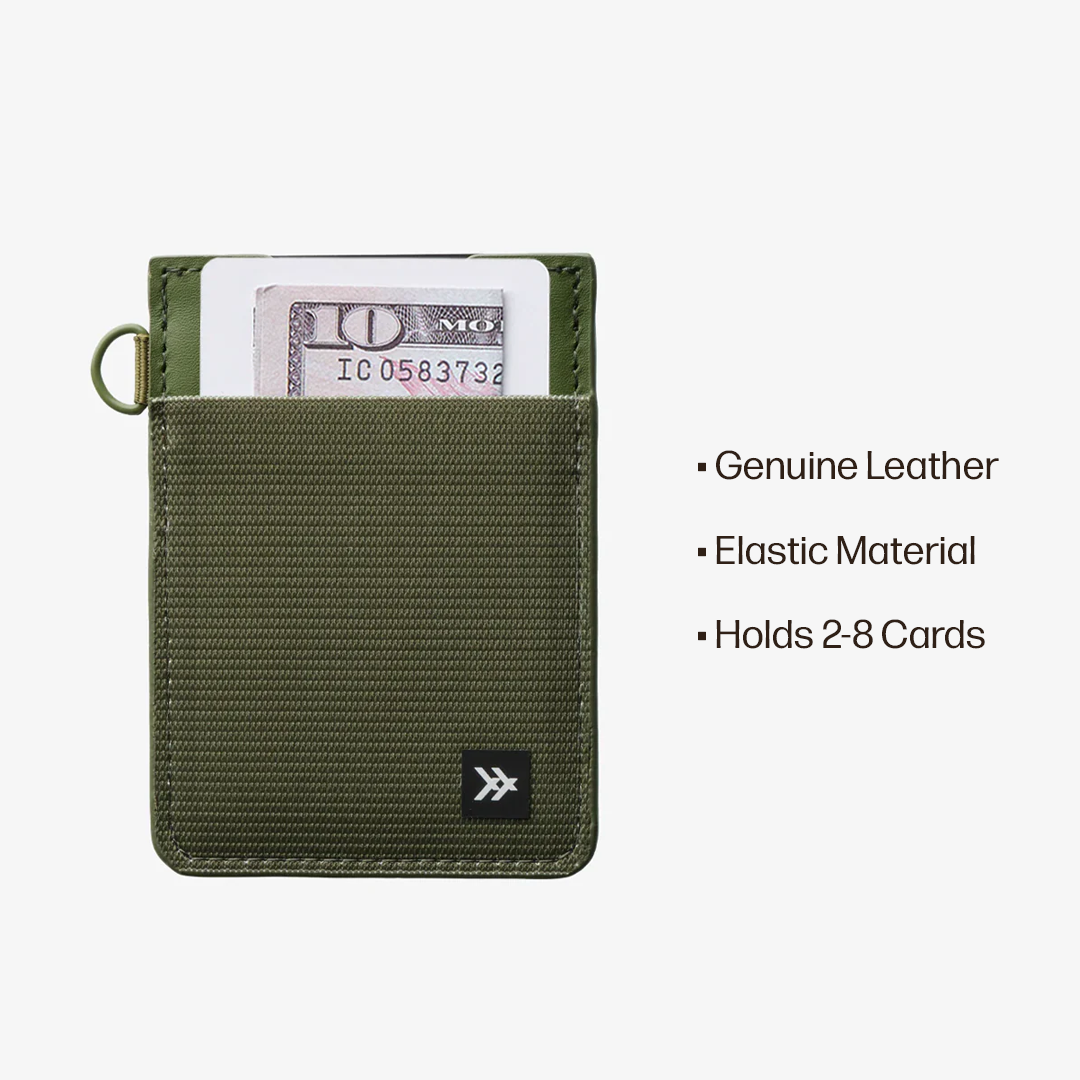 Vertical Leather Wallet Everyday Carry Set - Olive - Thread®