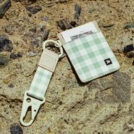 Vertical Leather Wallet - Green Gingham - Thread®