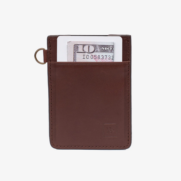 Chocolate Vertical Leather Wallet