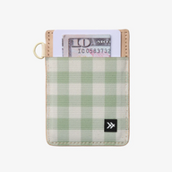 Green Gingham Vertical Leather Wallet