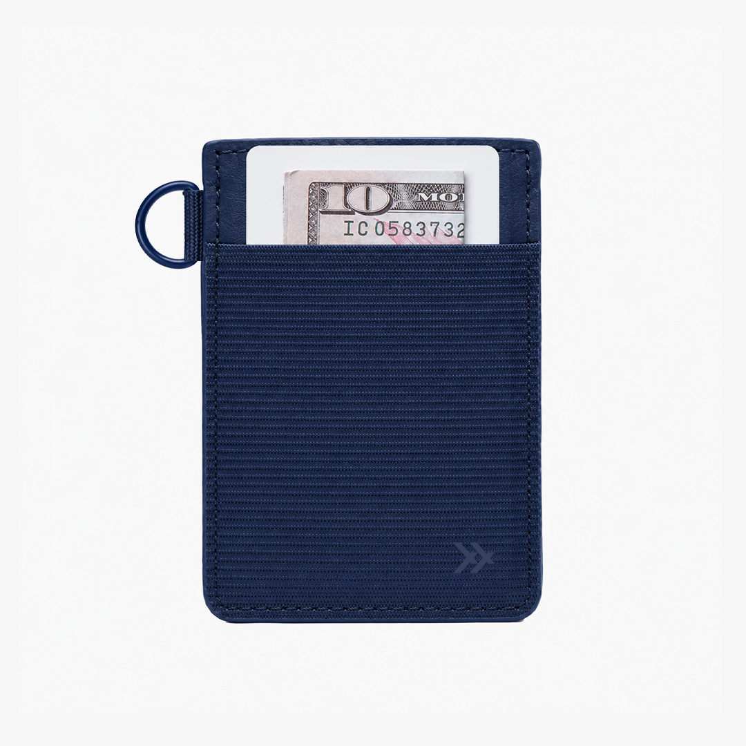 Vertical Leather Wallet - Navy - Thread®