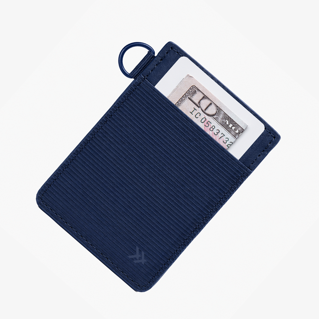 Vertical Leather Wallet - Navy - Thread®