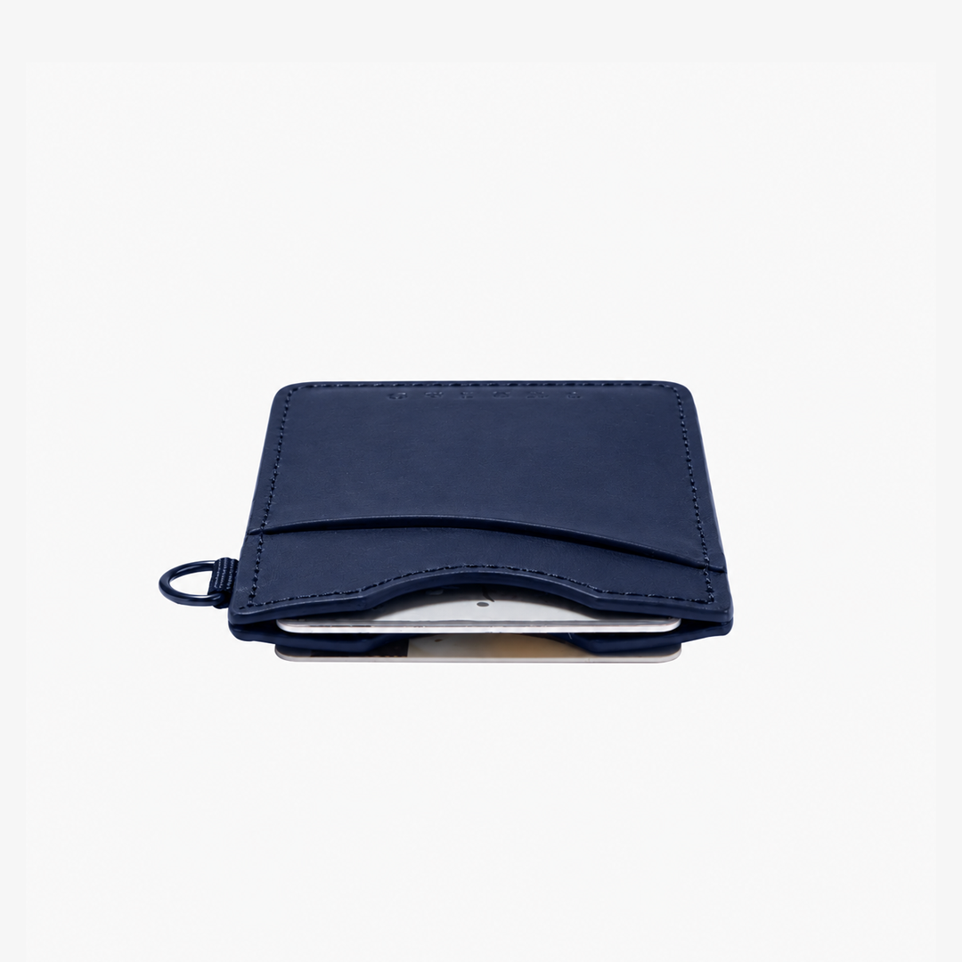 Vertical Leather Wallet - Navy - Thread®