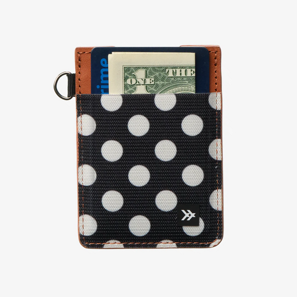 Polka Dot Vertical Leather Wallet