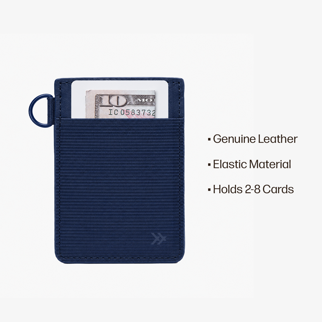 Vertical Leather Wallet Everyday Carry Set - Navy - Thread®