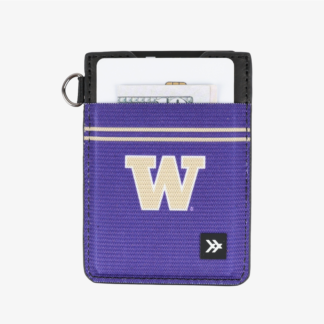 Vertical Leather Wallet - University of Washington Purple - Thread®