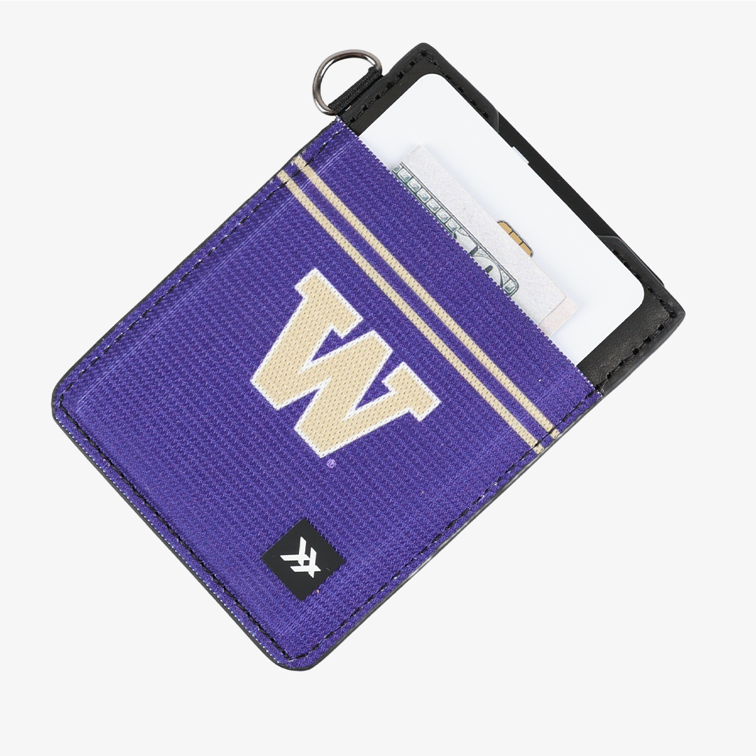 Vertical Leather Wallet - University of Washington Purple - Thread®