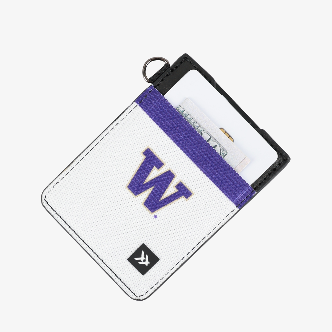 Vertical Leather Wallet - University of Washington White - Thread®