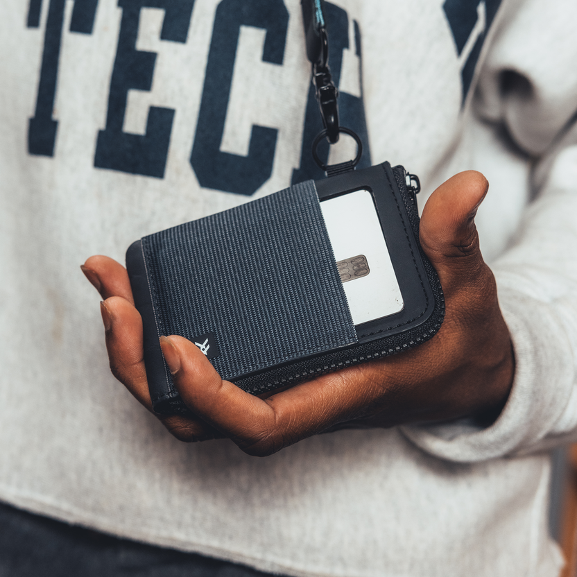Black | Leather Zip Wallet | For Cards, Cash, Coins, & More | Thread ...