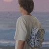 Blue and White Floral Mini Backpack