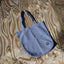 Blue and white gingham tote bag