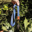 Blue and white gingham neck lanyard