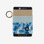 Blue and tan striped elastic wallet