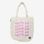 White tote bag with Carry On screen print